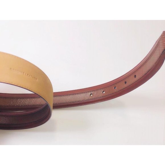 SOLD Cole Haan Mens Brown Textured Leather Belt 36 - Picture 2 of 5